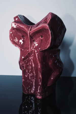 Large Owl Vase - Aubergine