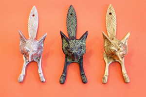 Brass Fox Head Knocker Brass Fox Head Knocker