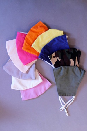 Re-usable cotton face masks with adjustable nose bridge and ear straps Re-usable cotton face masks with adjustable nose bridge and ear straps
