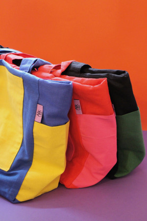 Contrast Pocket Cotton Bag Contrast Pocket Cotton Bag