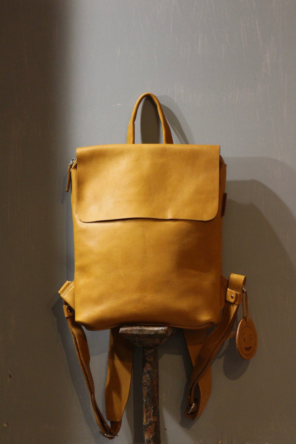 Flap Top Eco Leather Backpacks - S