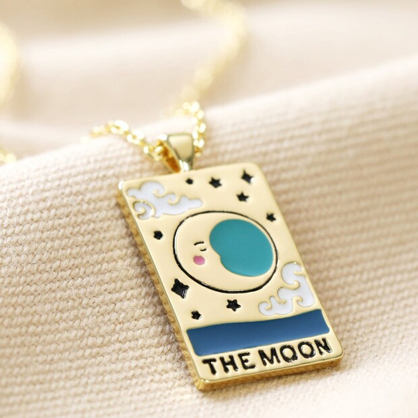 The Moon Tarot Card - Gold Plated Necklace