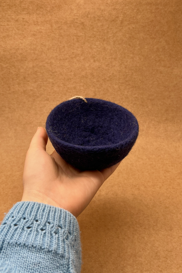 Handmade Felted Dish - Navy