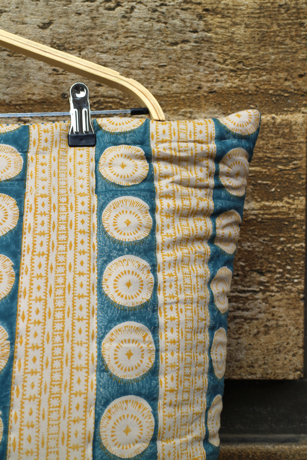 Cotton Gold Circles Pillow - SALE