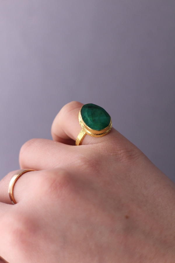 Gold Semi Precious Stone Ring