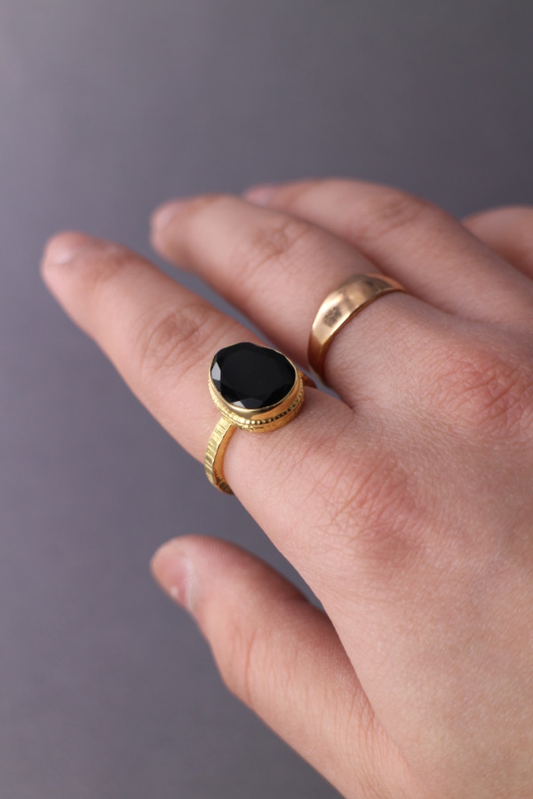 Gold Semi Precious Stone Ring