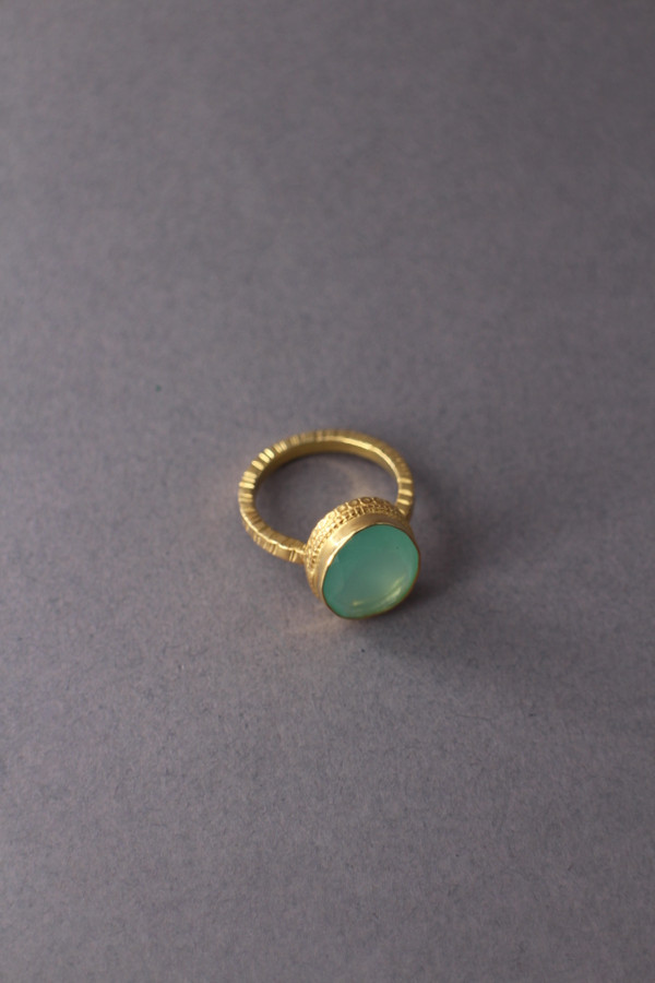 Gold Semi Precious Stone Ring