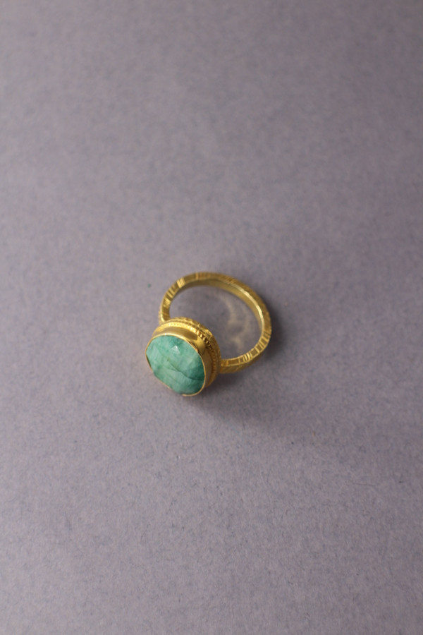 Gold Semi Precious Stone Ring