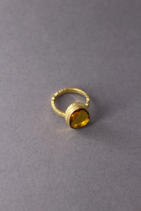 Gold Semi Precious Stone Ring