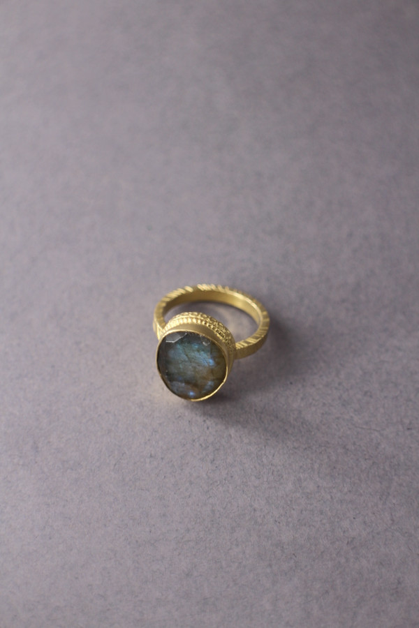 Gold Semi Precious Stone Ring