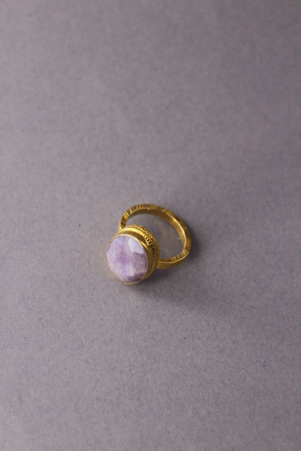 Gold Semi Precious Stone Ring