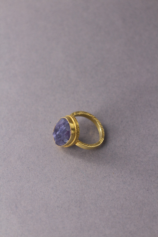Gold Semi Precious Stone Ring