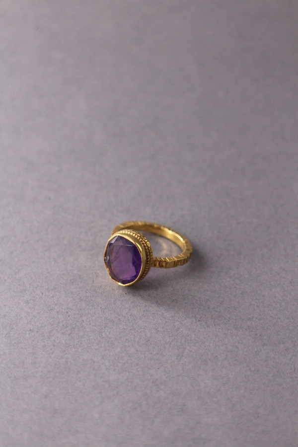 Gold Semi Precious Stone Ring