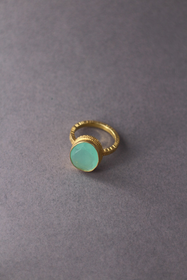 Gold Semi Precious Stone Ring