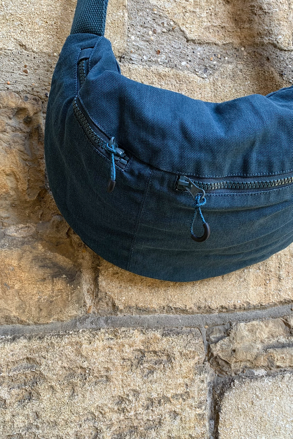 Cotton Sling Bag with Zips