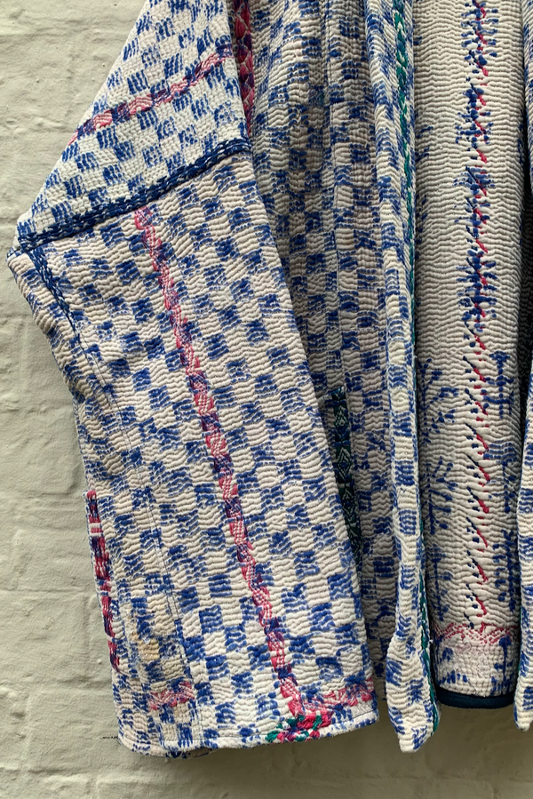 Sashiko Stitch Open Front Jacket - 7