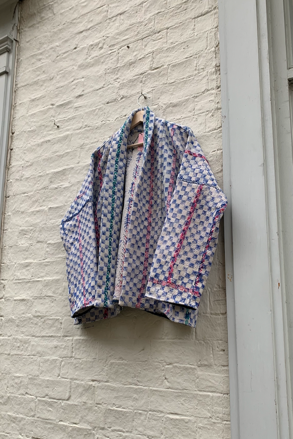 Sashiko Stitch Open Front Jacket - 7