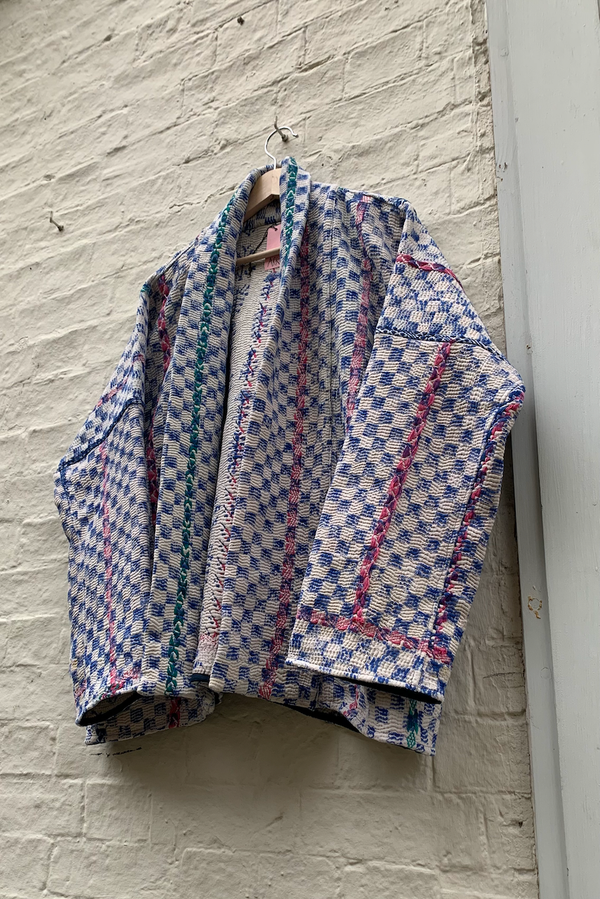 Sashiko Stitch Open Front Jacket - 7