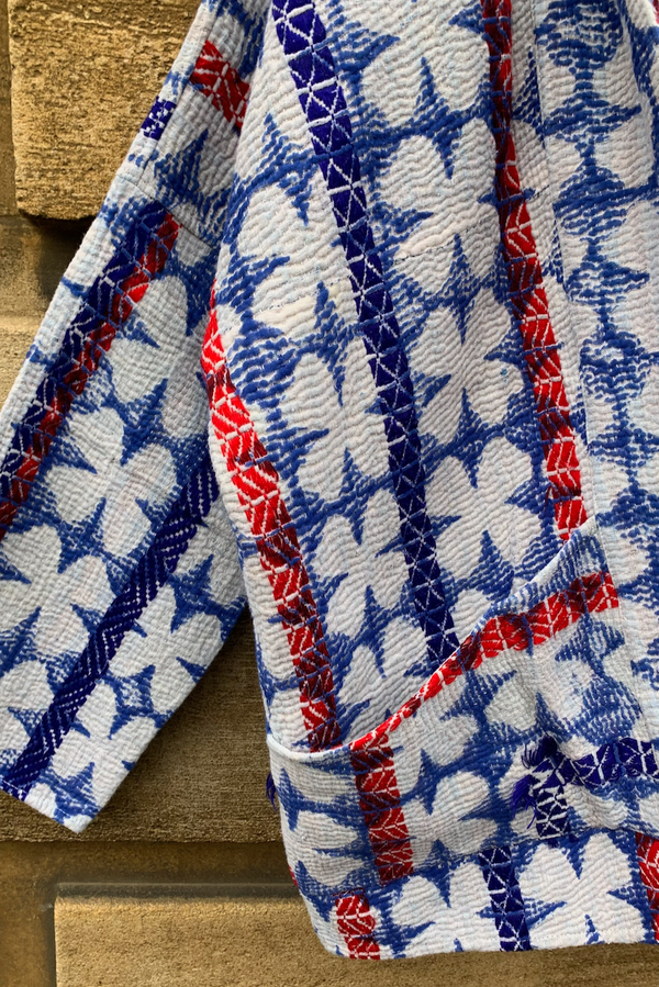 Sashiko Stitch Open Front Jacket - 1