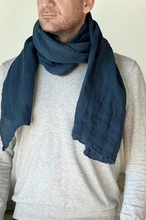 Pure Hemp Scarf - Navy