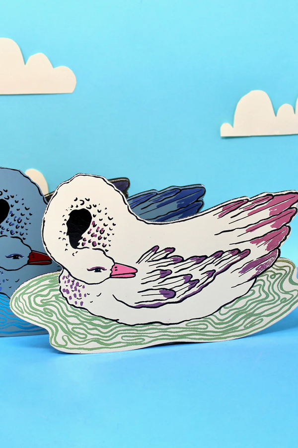 Leather Magnet - Swan