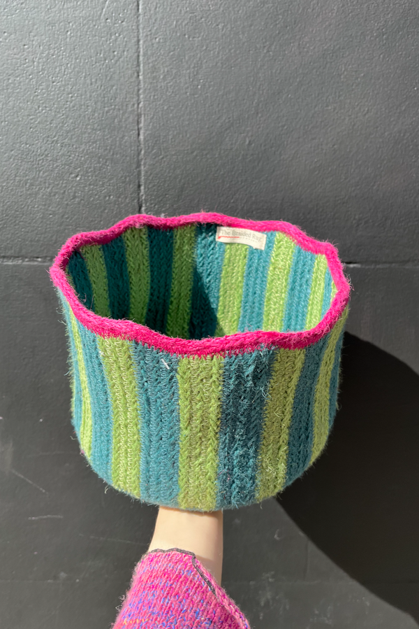Striped Woven Basket - Watermelon