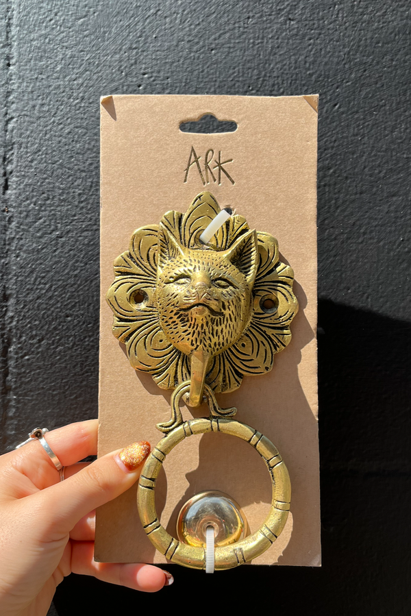 Golden Cat Door Knocker