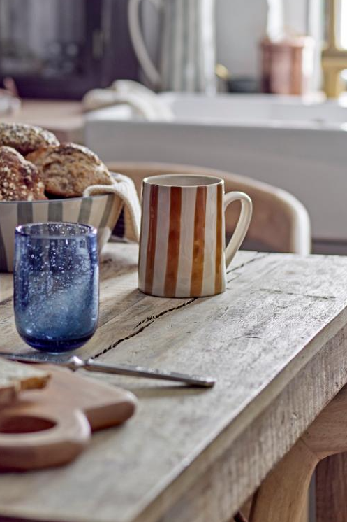 Striped Tall Mug - Brown