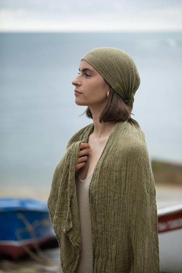 Pure Hemp Scarf - Khaki