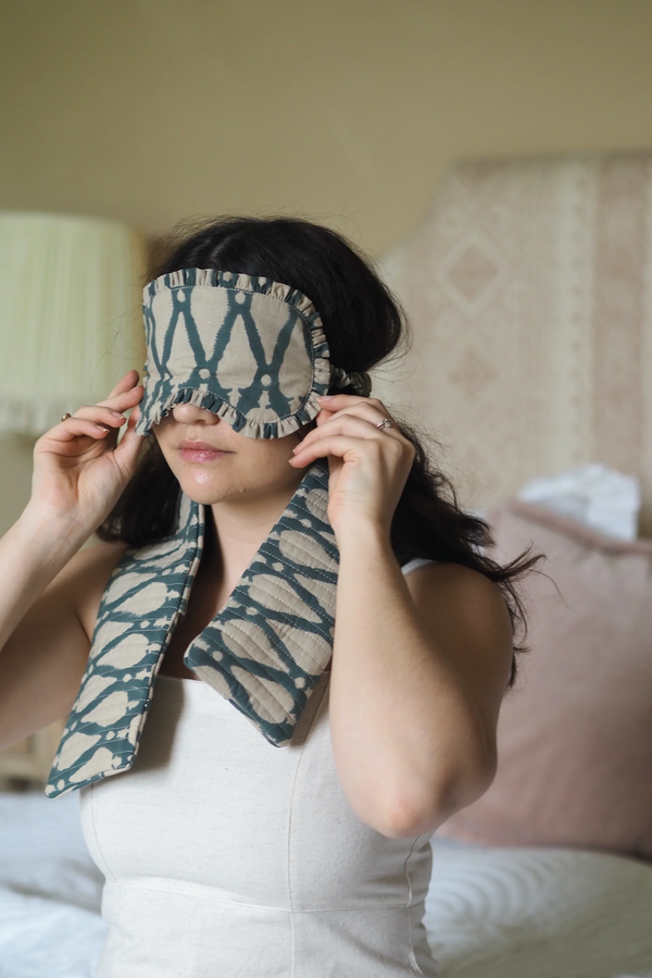 Block Printed Neck Pillow