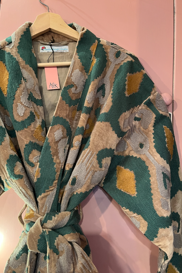 Embroidered Velvet Hip Length Jacket