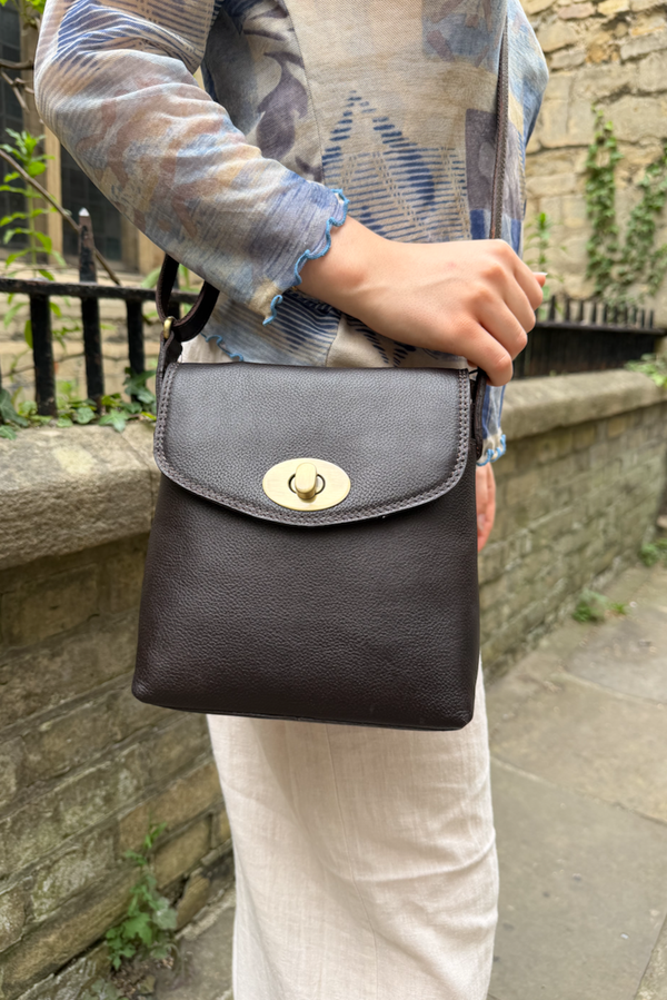 Leather Crossbody Bag with Zip - Medium