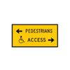 Accessible Path & Pedestrian Path Sign -  Left OR Right Arrows - (1200mm x 600mm) - Corflute
