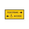 Accessible Path & Pedestrian Path Sign -  Left OR Right Arrows - (1200mm x 600mm) - Corflute