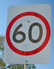 60km Speed Restriction Sign (450mm x 600mm) - Class 1 Reflective Aluminium