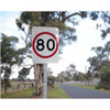 80km Speed Restriction Sign (450mm x 600mm) - Class 1 Reflective Aluminium