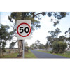 50km Speed Restriction Sign (450mm x 600mm) - Class 1 Reflective Aluminium