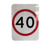 40km Speed Restriction Sign (450mm x 600mm) - Class 1 Reflective Aluminium