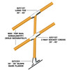 Ezyrail - Through stanchion w/ Base Fixing Plate - 30°- 45° - Galvanised Or Yellow