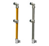 Ezyrail - End Stanchion (Rise) w/ Rail Mount Fixing Plate - 23°-30° - Galvanised Or Yellow