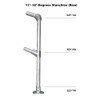 Ezyrail - End Stanchion (Rise) w/ Straight Angle Base Fixing Plate 11°-30° Fittings - Galvanised Or Yellow