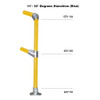 Ezyrail - End Stanchion (Rise) w/ Straight Angle Base Fixing Plate 11°-30° Fittings - Galvanised Or Yellow