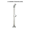 Ezyrail - End Stanchion (Rise) w/ Straight Angle Base Fixing Plate 45° fittings - Galvanised Or Yellow