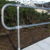 Ezyrail - Through stanchion w/ Base Fixing Plate - Galvanised Or Yellow