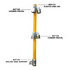 Ezyrail - Variable Vertical Corner Stanchion w/ Rail Mount - Galvanised Or Yellow