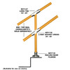 Ezyrail - Through Stanchion w/ Straight Angle Base Fixing Plate 30°-45° fittings - Galvanised Or Yellow