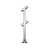 Ezyrail - Through Stanchion w/ Straight Angle Base Fixing Plate 30°-45° fittings - Galvanised Or Yellow