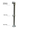 Ezyrail - End stanchion w/ Base Fixing Plate - Galvanised Or Yellow