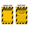 Warning Tags - Blank - Yellow & Black - (100mm x 150mm)