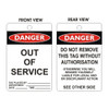 Danger - Out Of Service Tags - Black & White - (100mm x 150mm)